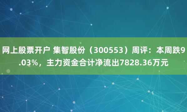 网上股票开户 集智股份（300553）周评：本周跌9.03%，主力资金合计净流出7828.36万元